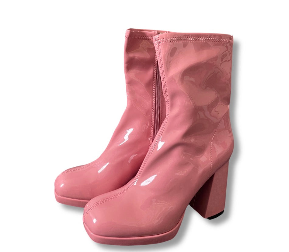 Bershka Stiefel mit Absatz rosa 34