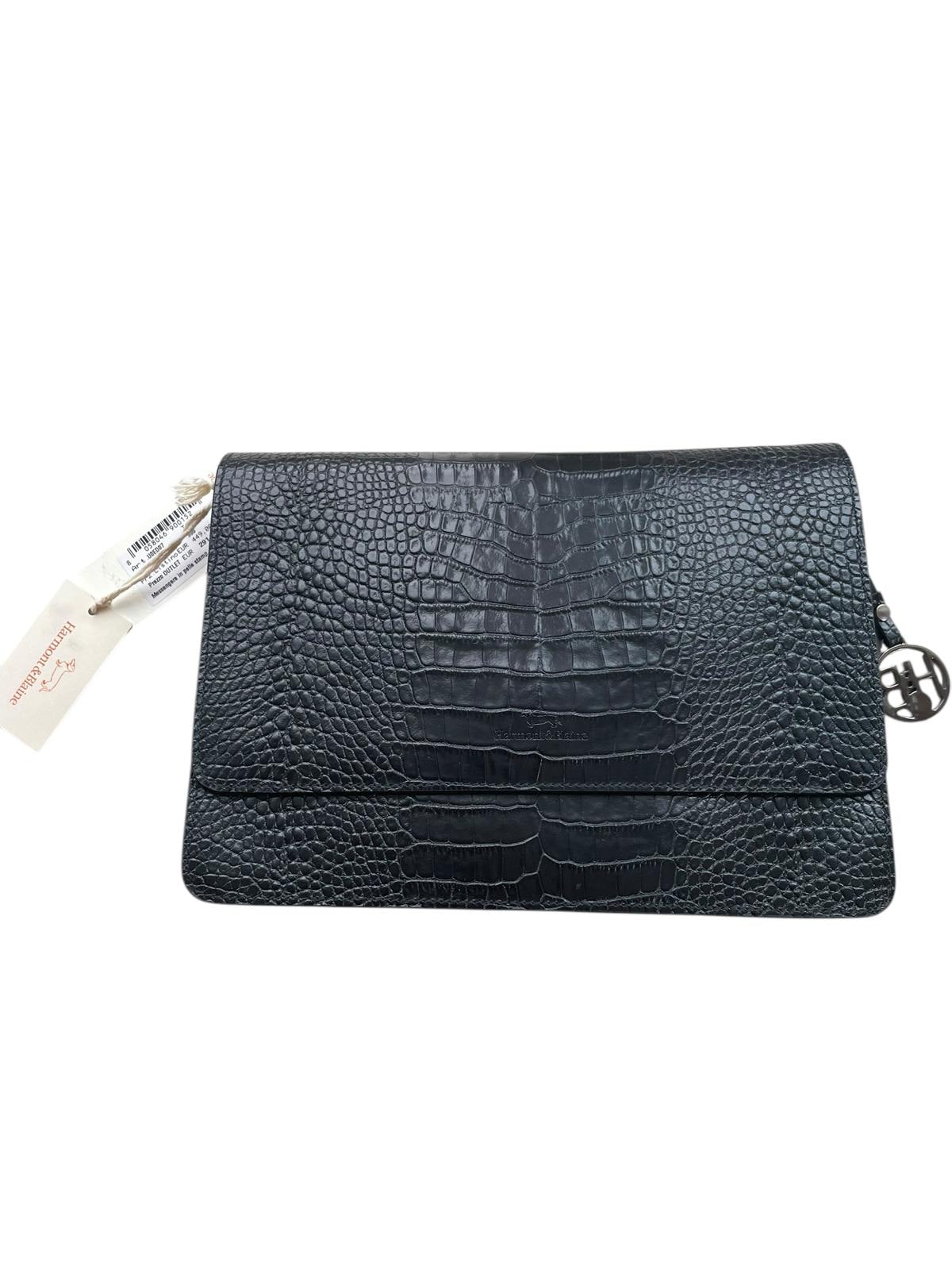 HARMONT & BLAINE Handtasche Schwarz Krokodiloptik
