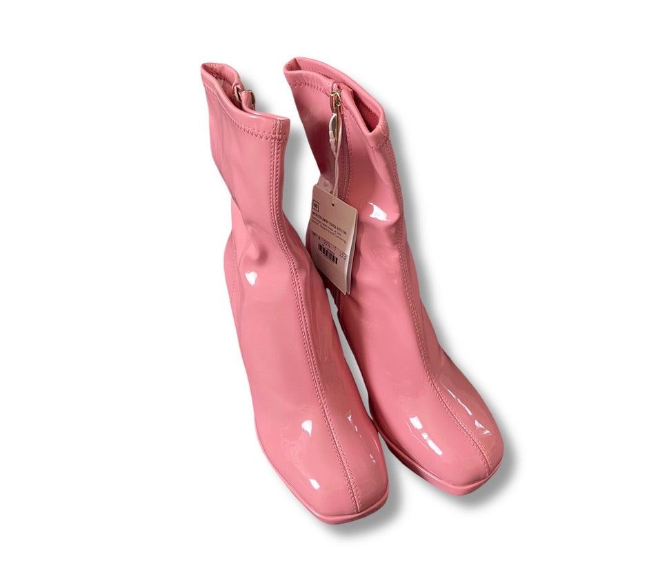 Bershka Stiefel mit Absatz rosa 34