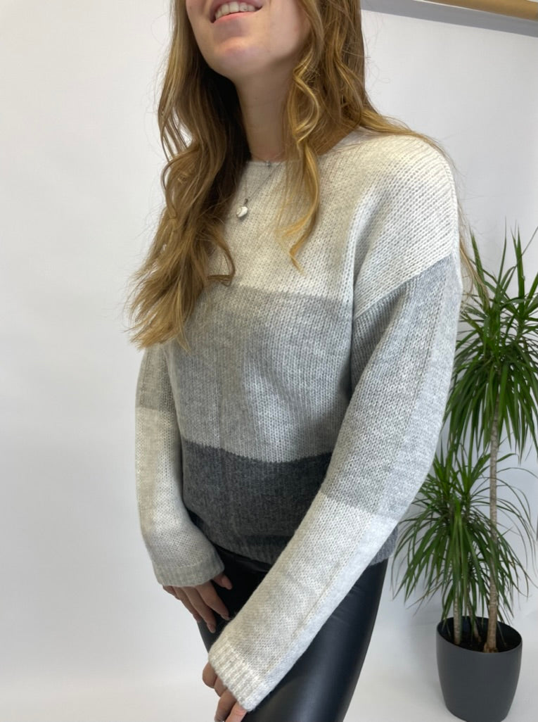 Lascana Strickpullover grau gestreift 36/38