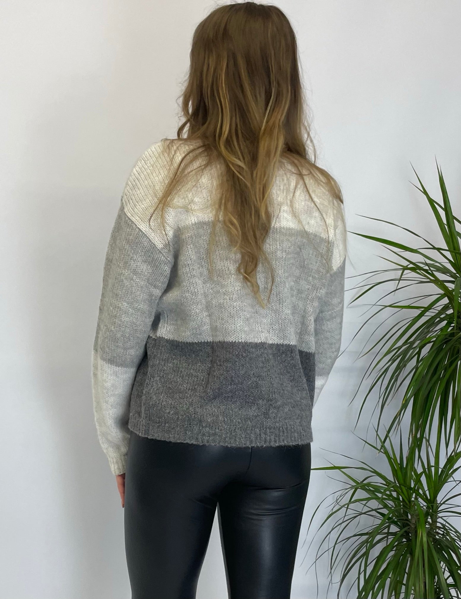 Lascana Strickpullover grau gestreift 36/38