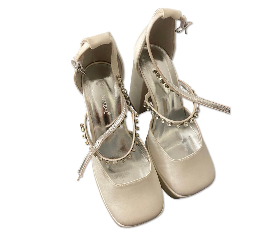 London Rebel High Heels weiß 38