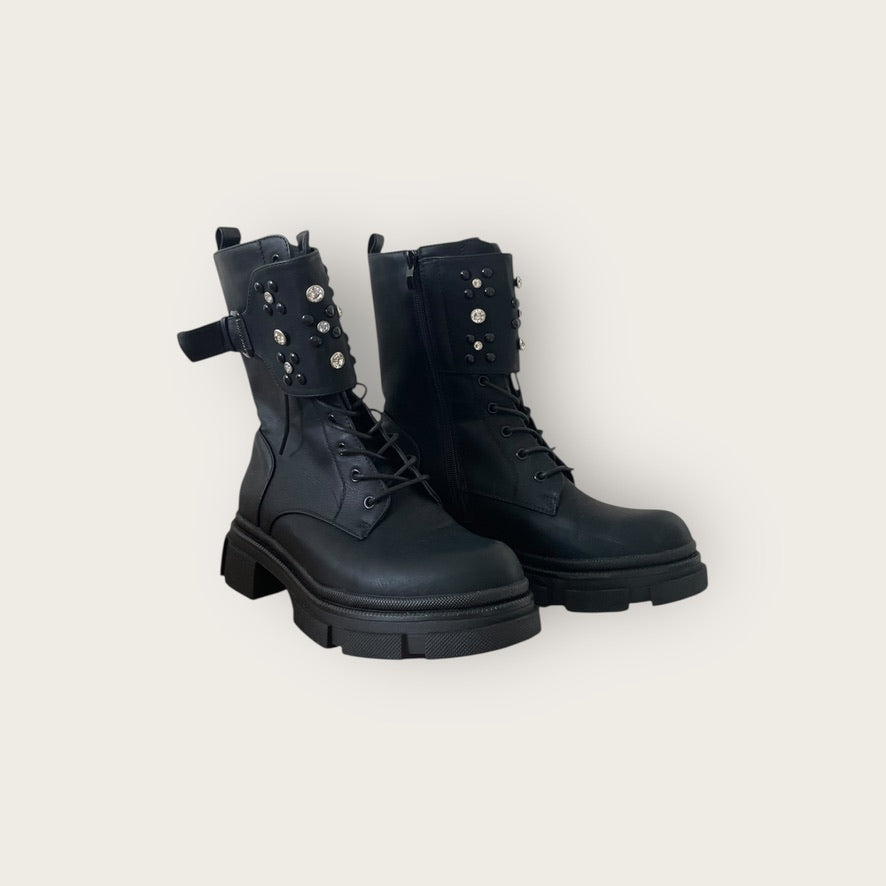 Stiefel 40 Schwarz Mit Steinchen