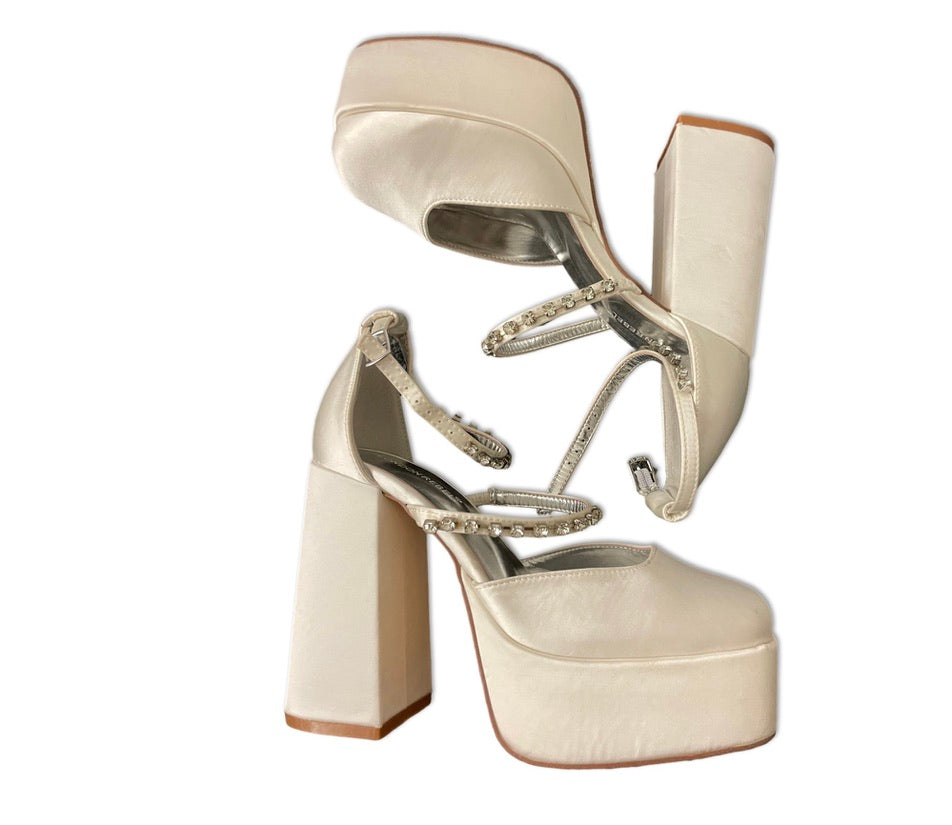 London Rebel High Heels weiß 38