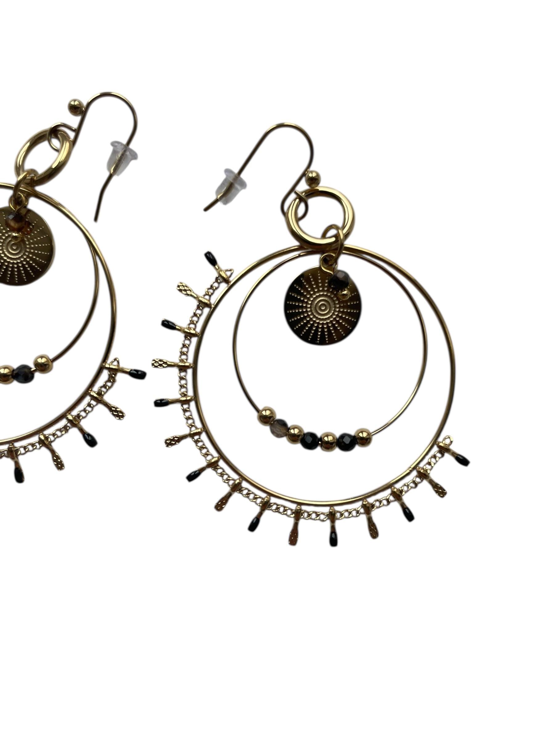 COLLECTION IRL Ohrringe Gold & Schwarz