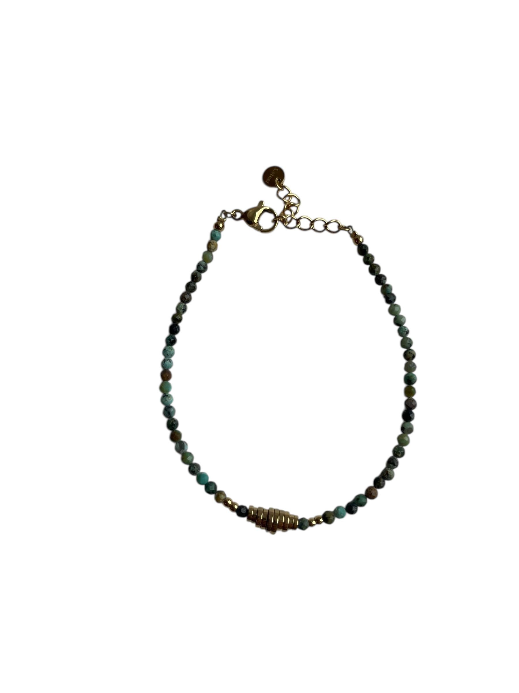 COLLECTION IRL Armband Grün Gold