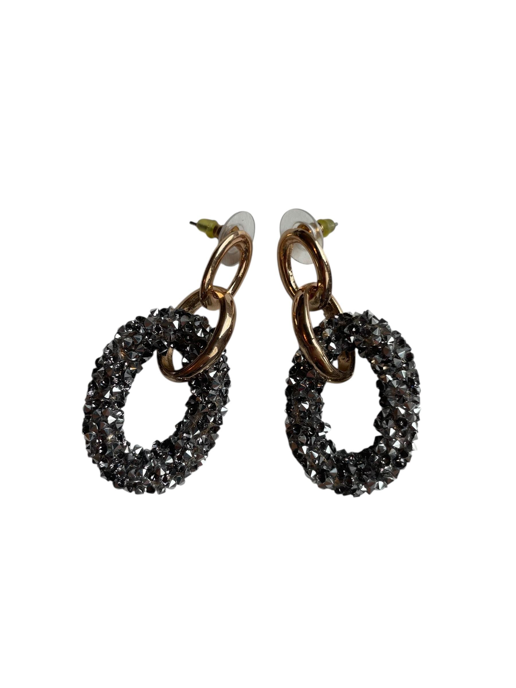 Statement Ohrstecker Glitzer & Gold