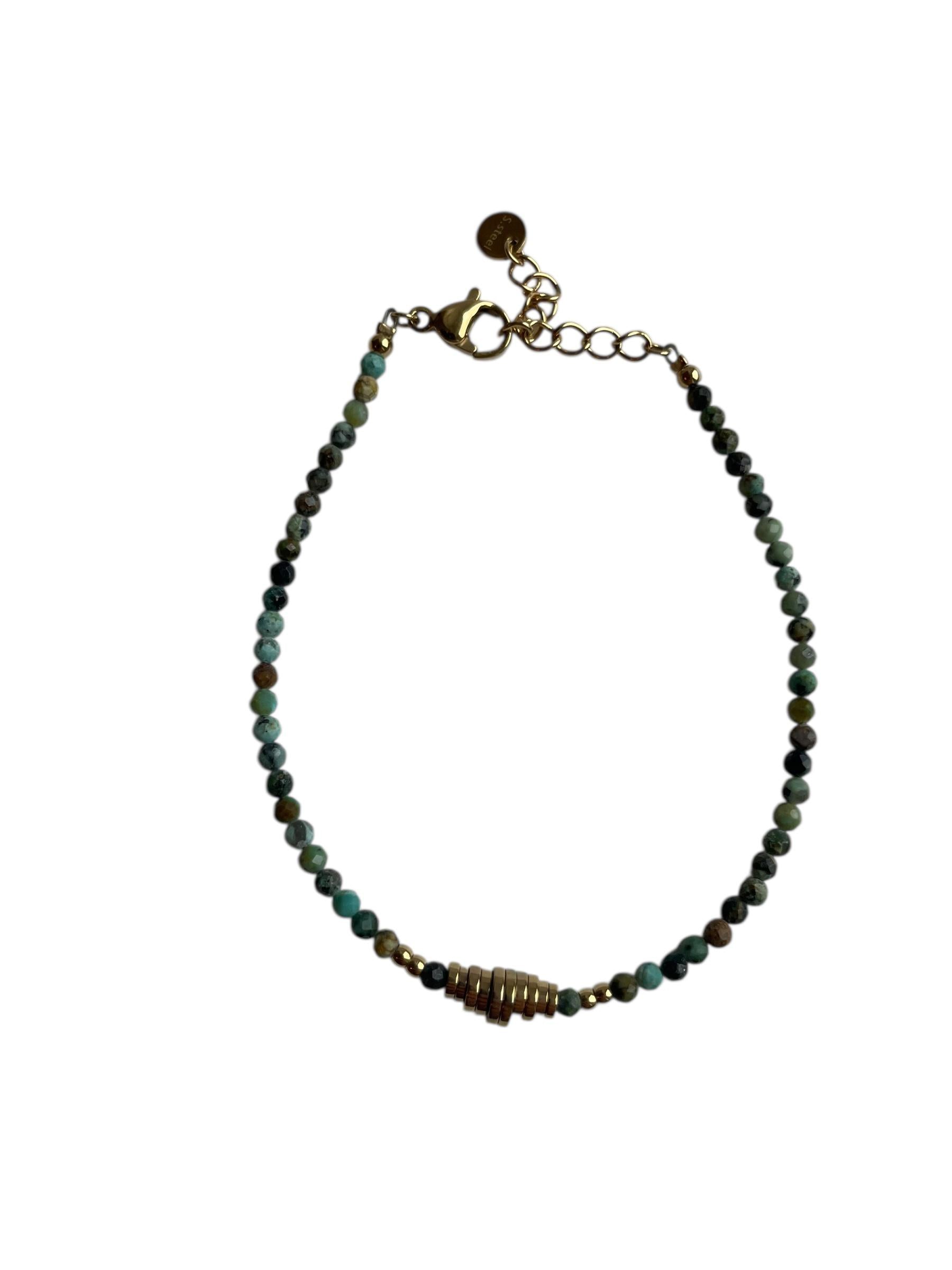COLLECTION IRL Armband Grün Gold