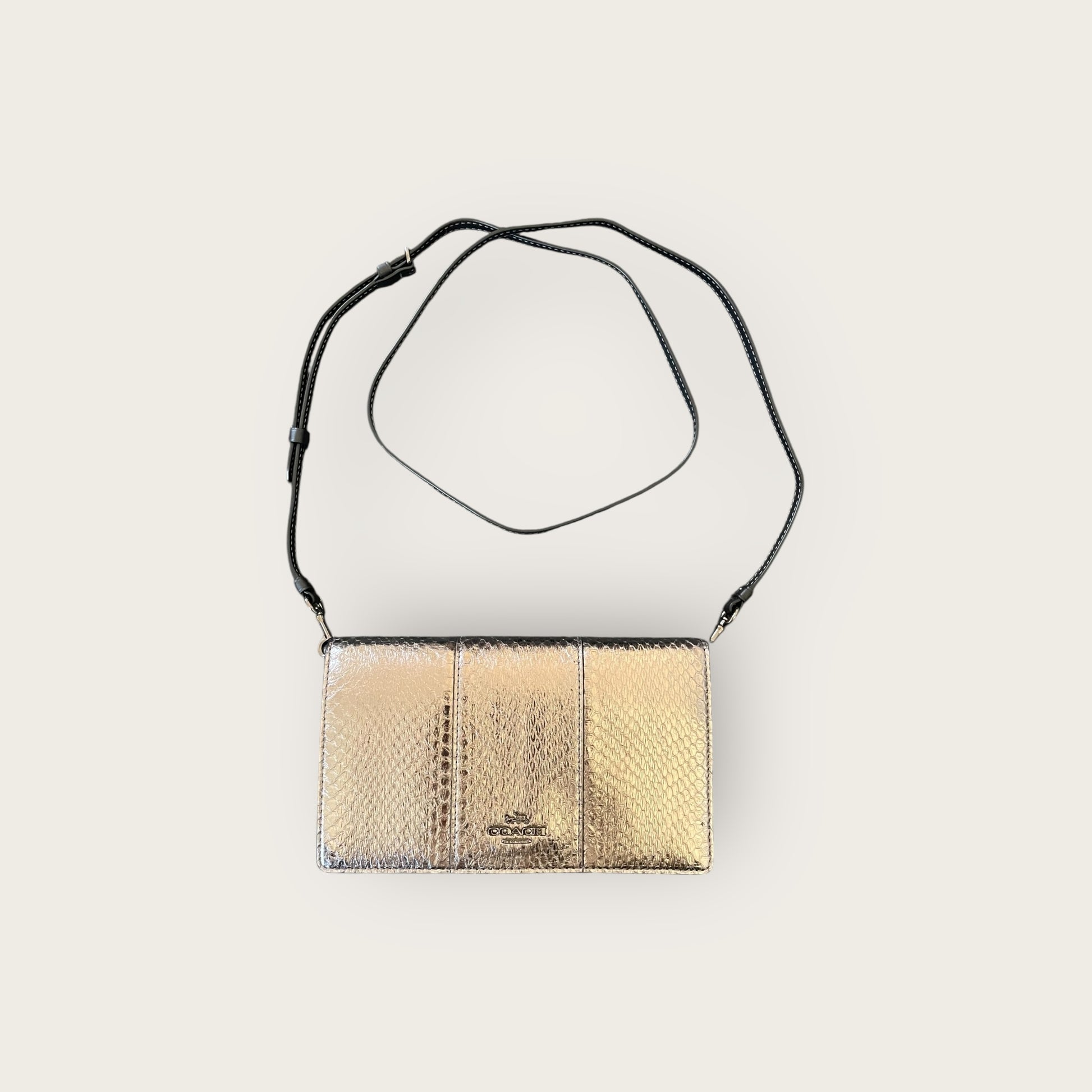 COACH Umhängetasche Silber-Schwarz