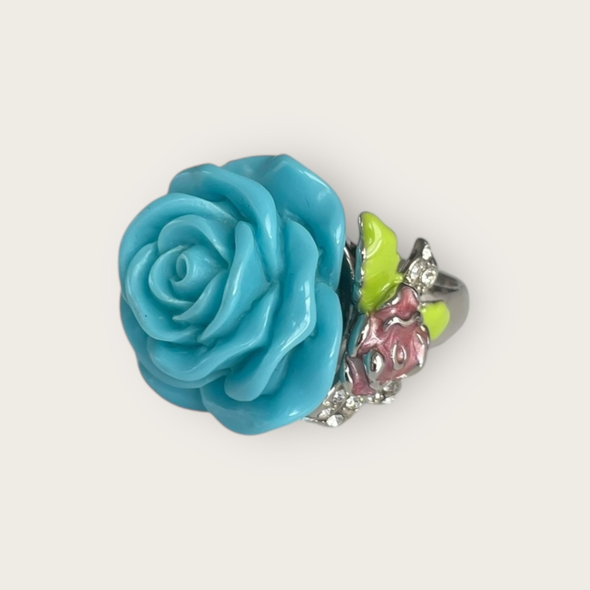 OPAL VENDOME Ring Silber Blaue Rose 58