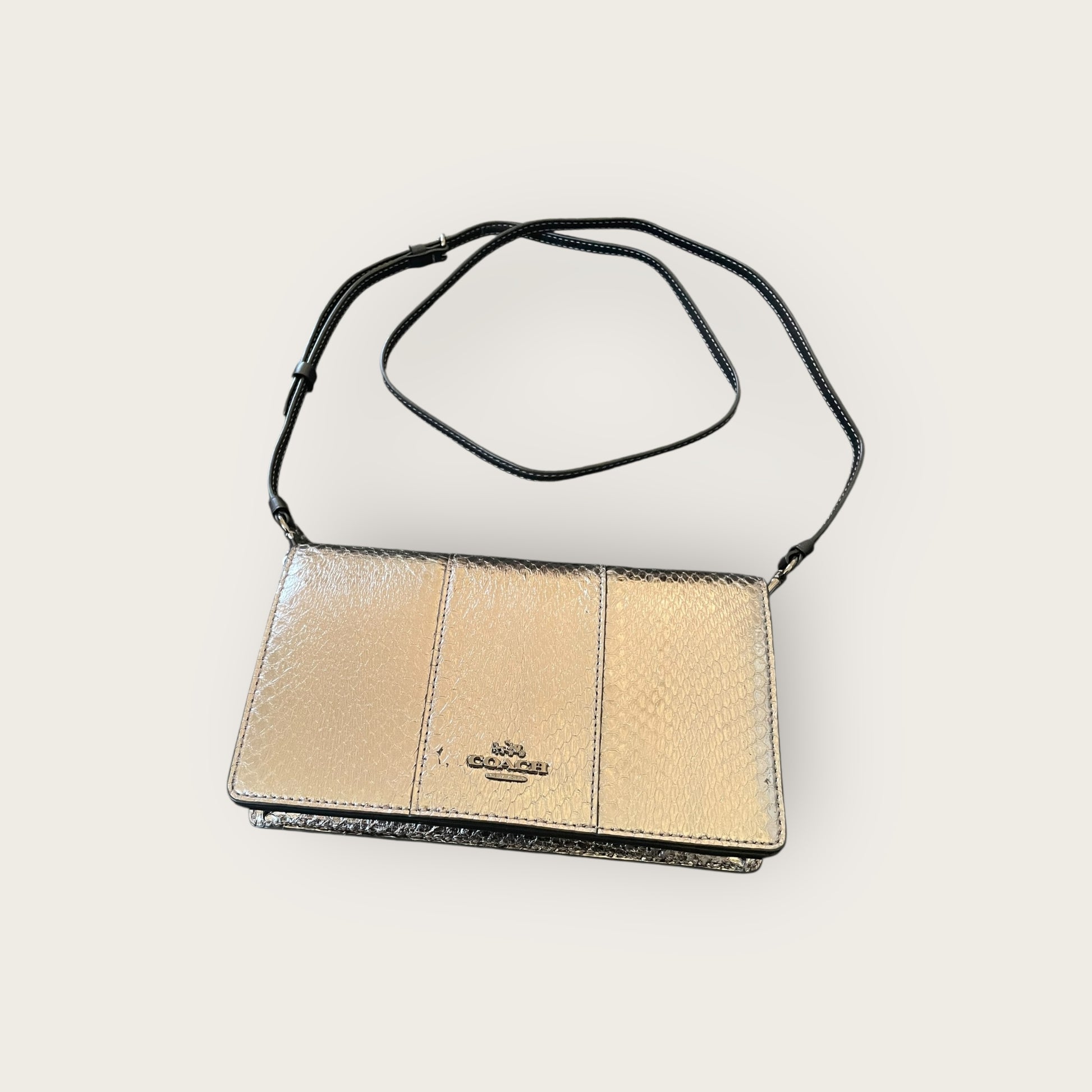 COACH Umhängetasche Silber-Schwarz