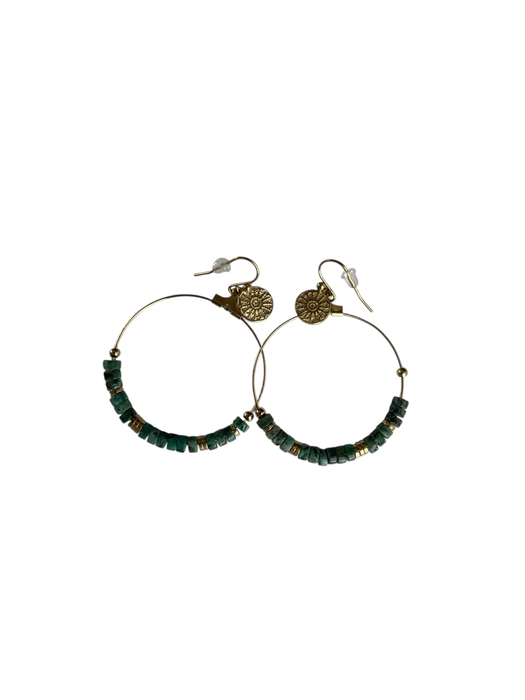 COLLECTION IRL Ohrringe Green & Gold