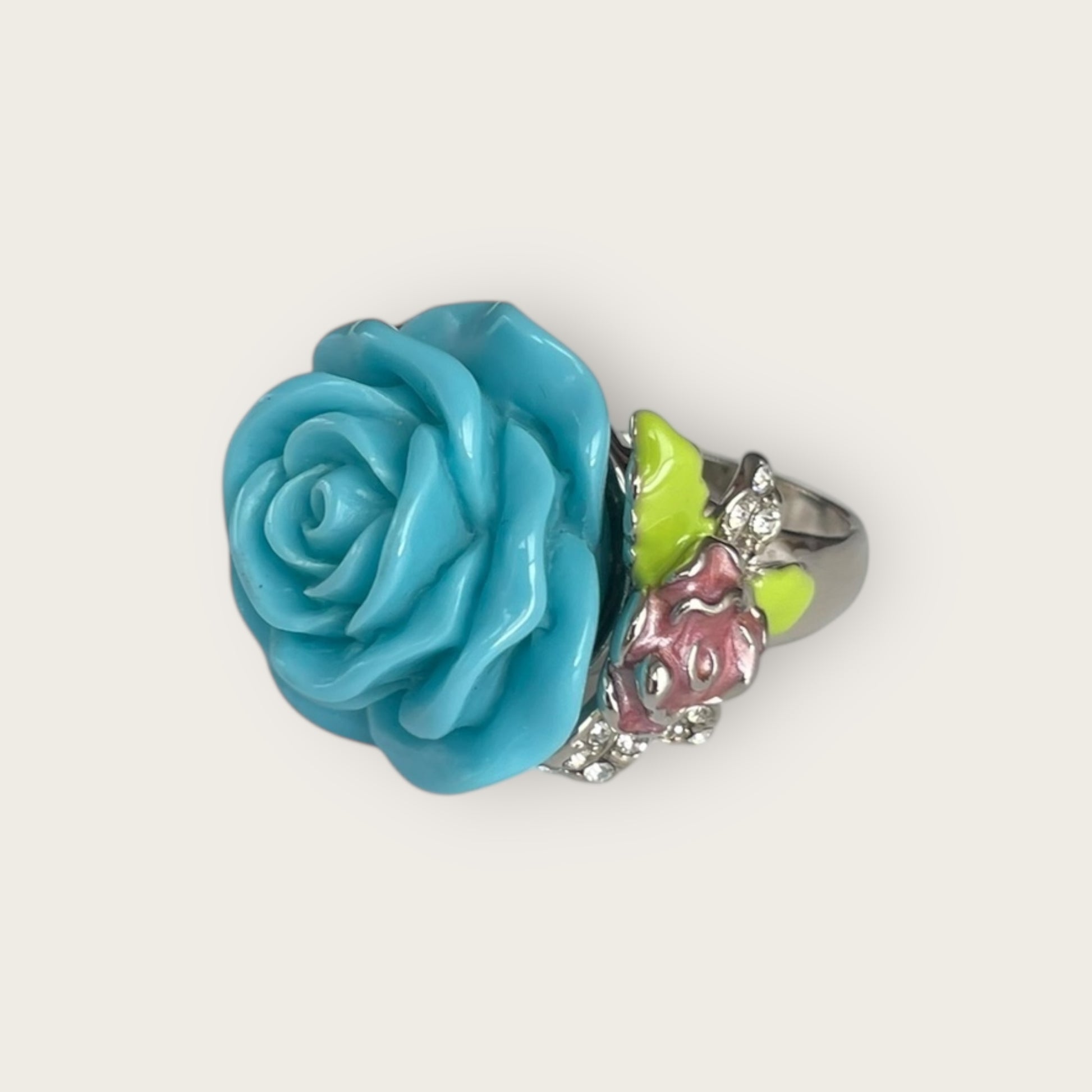 OPAL VENDOME Ring Silber Blaue Rose 58