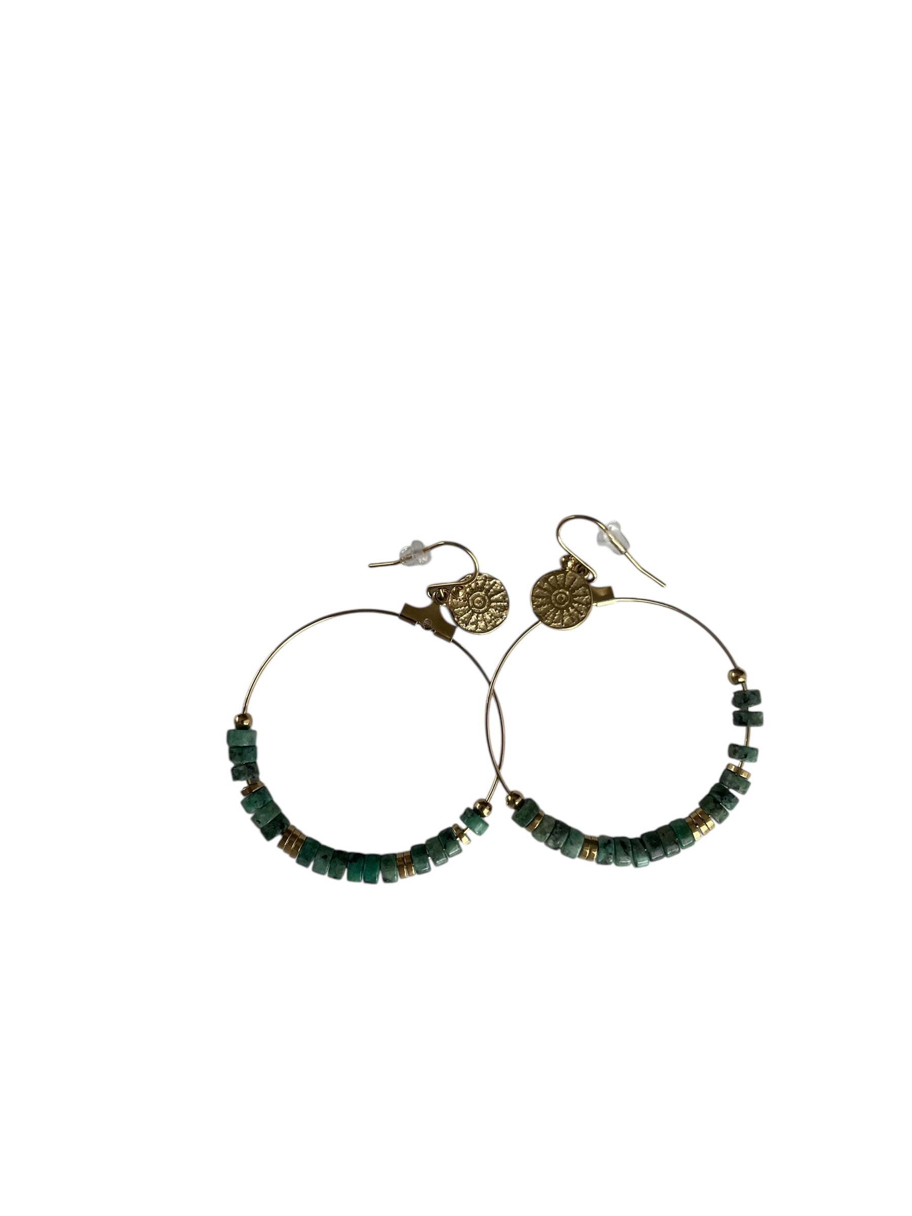 COLLECTION IRL Ohrringe Green & Gold