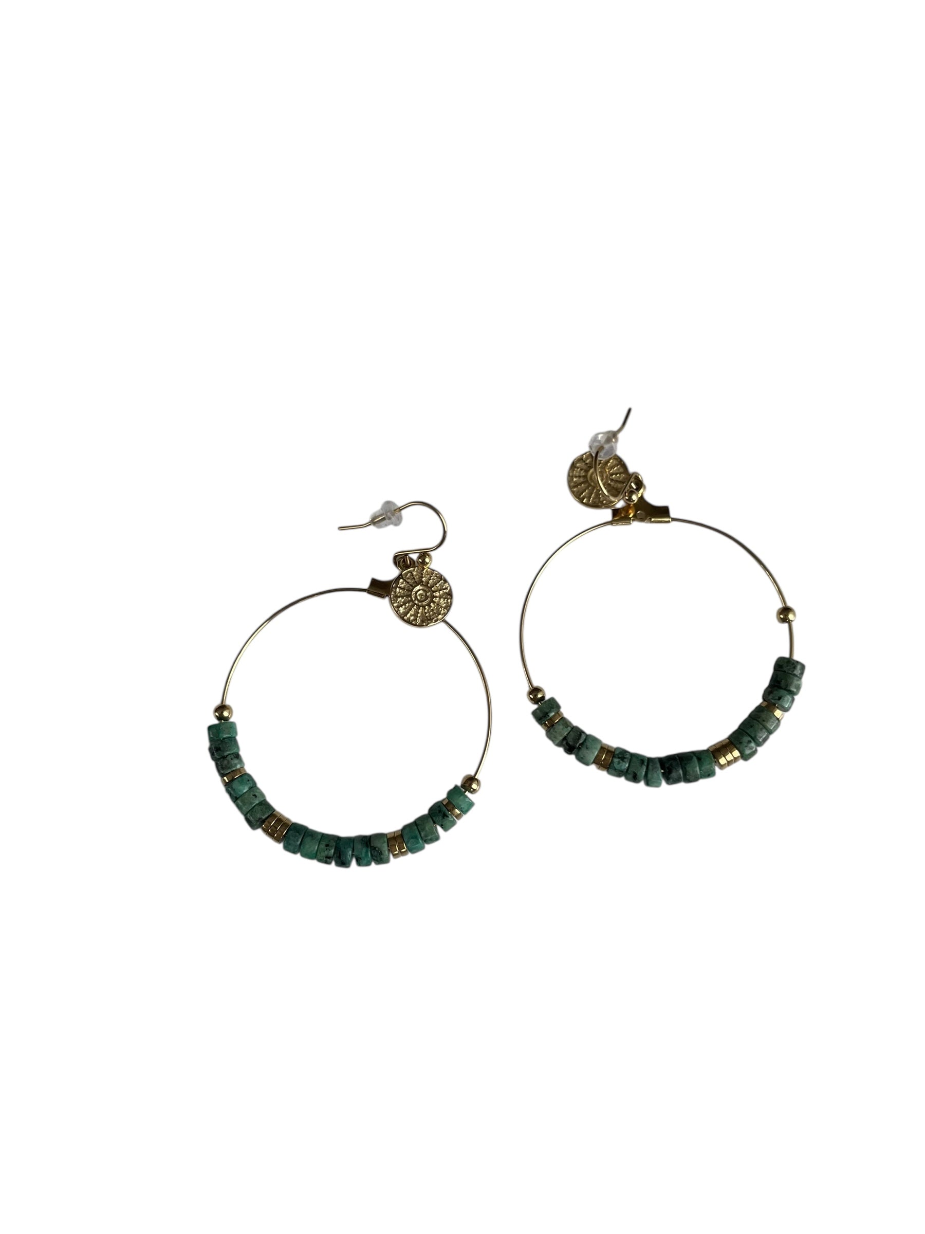 COLLECTION IRL Ohrringe Green & Gold