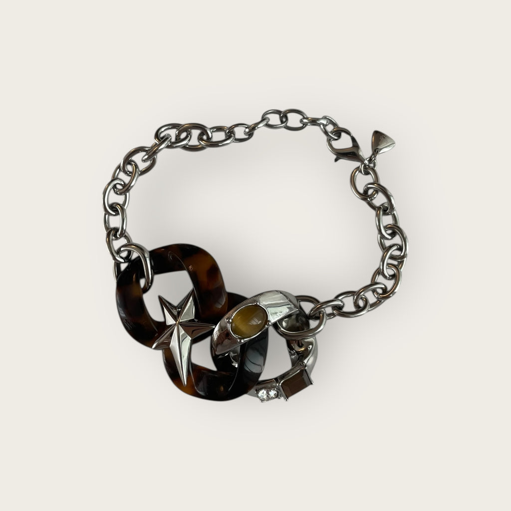 THIERRY MUGLER Vintage Armband Silber Braun