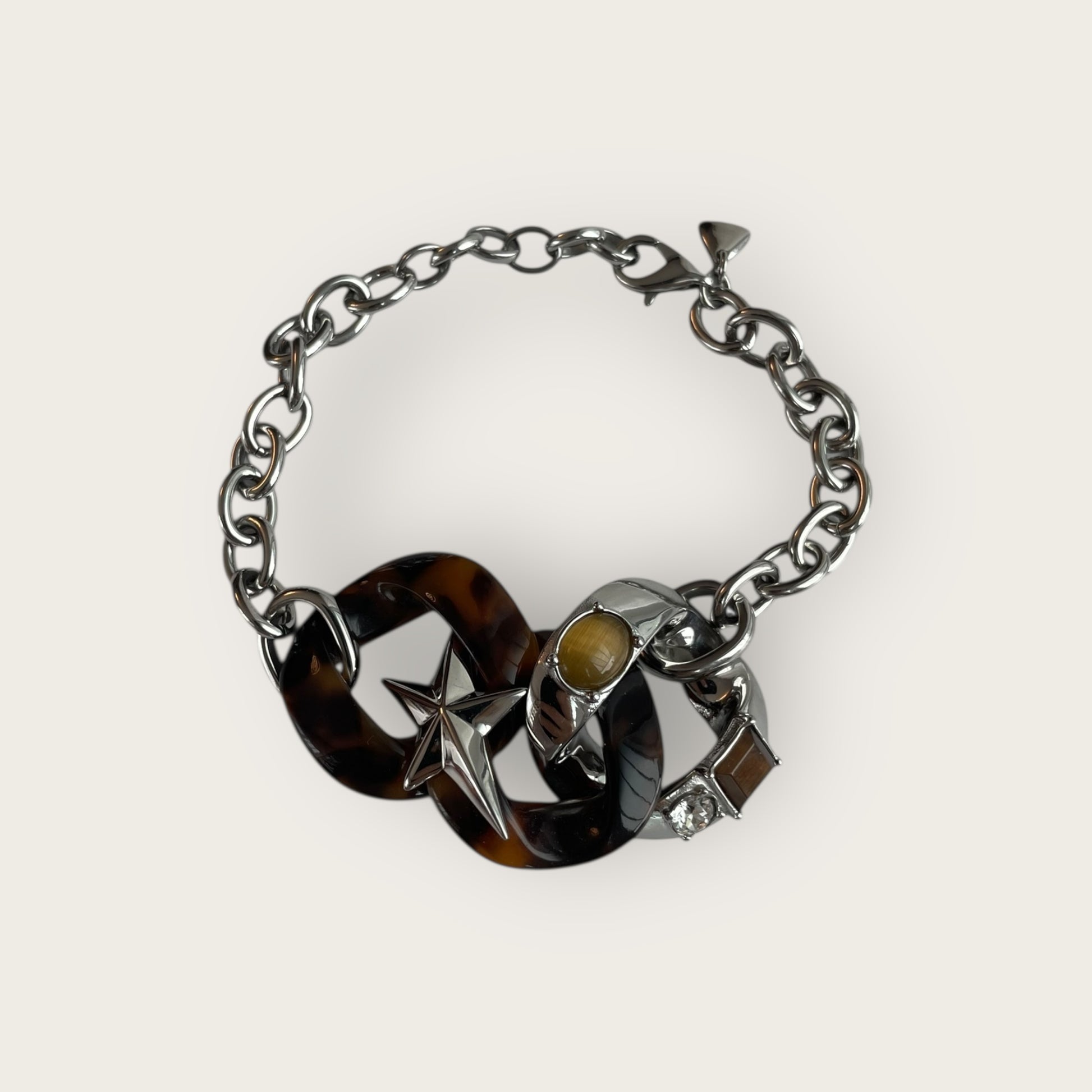 THIERRY MUGLER Vintage Armband Silber Braun