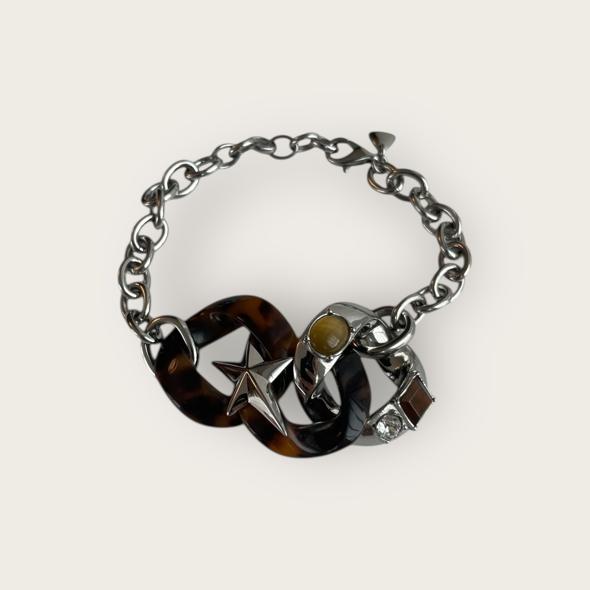 THIERRY MUGLER Vintage Armband Silber Braun