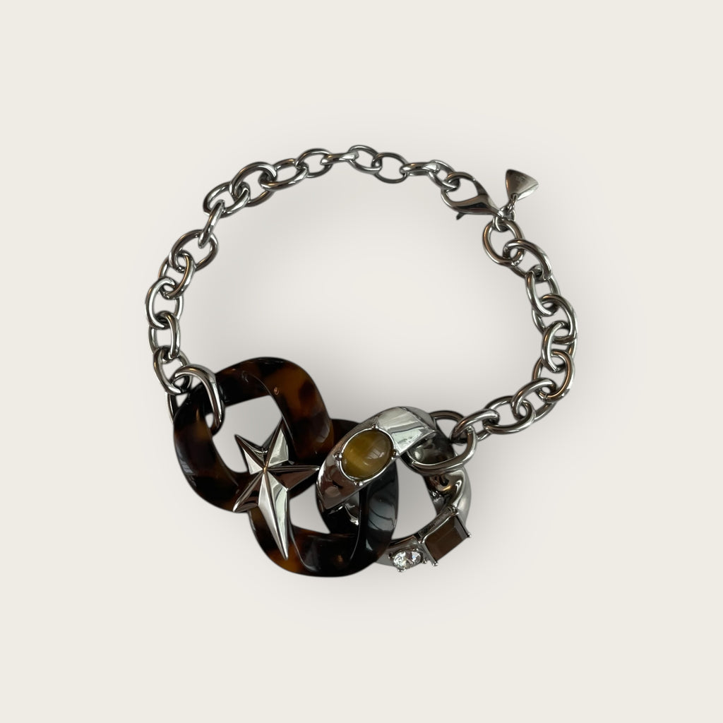 THIERRY MUGLER Vintage Armband Silber Braun