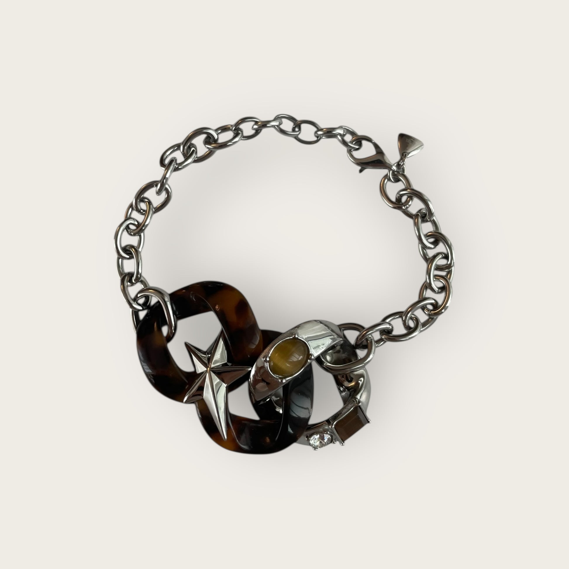 THIERRY MUGLER Vintage Armband Silber Braun